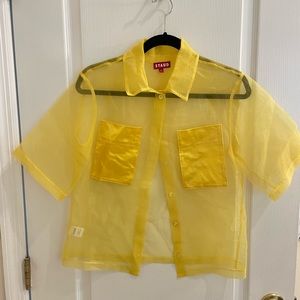 STAUD Yellow Sheer Top Size XS